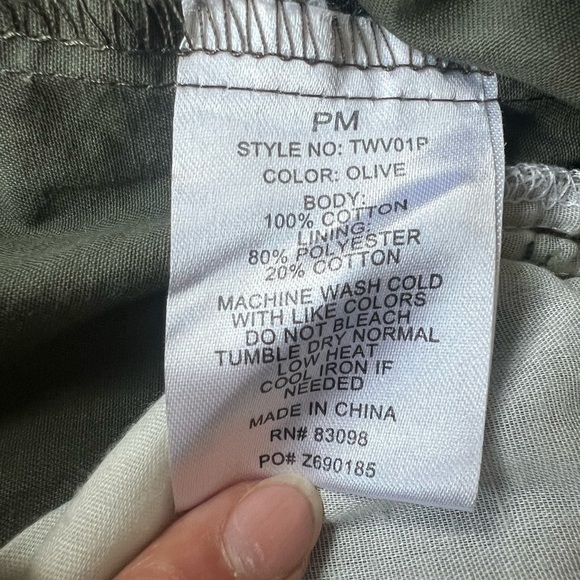 Cavalini Army Green Hooded Cotton Utility Vest w Toggle Drawstring Waist Sz PM - Picture 12 of 12